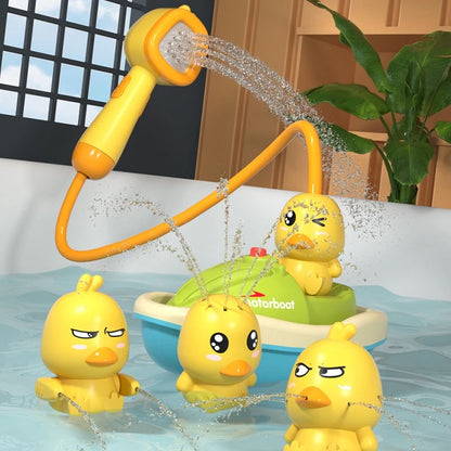 Cute Duck Electric Water Spray Bathroom Bathing Toys Baby Bath Toys Kids