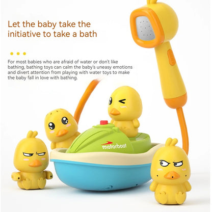 Cute Duck Electric Water Spray Bathroom Bathing Toys Baby Bath Toys Kids