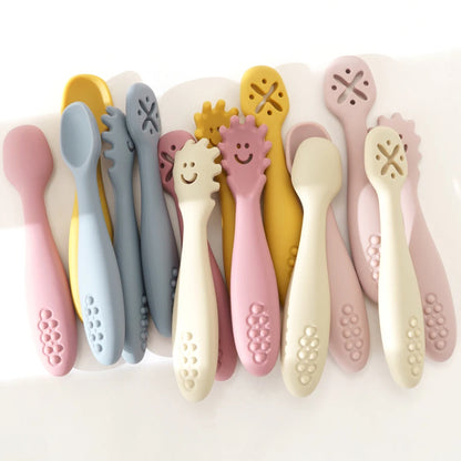 3PCS Silicone Spoon Fork For Baby