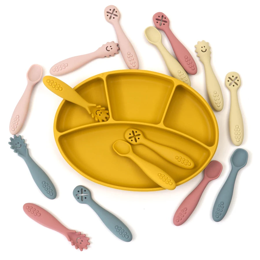 3PCS Silicone Spoon Fork For Baby