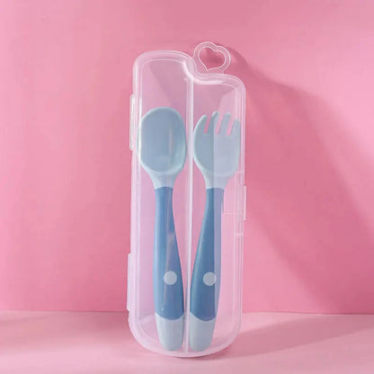 KIDDZA - Bendable Twist Baby Fork And Spoon Set Learn To Eat Training