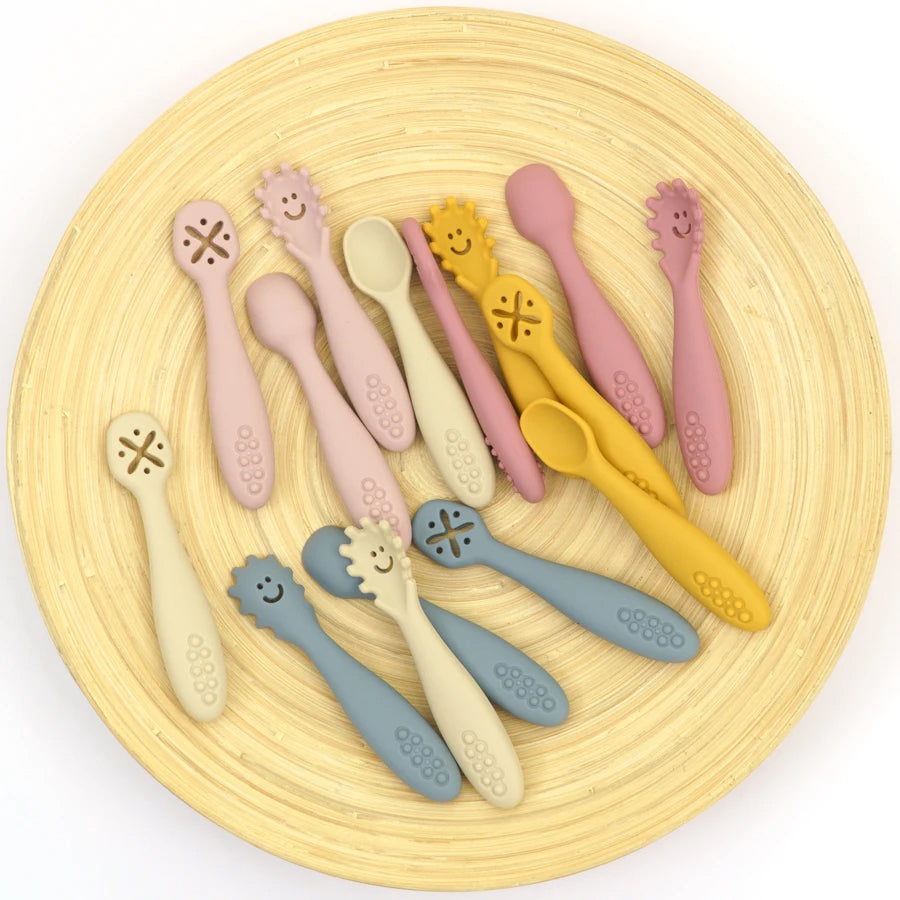 3PCS Silicone Spoon Fork For Baby